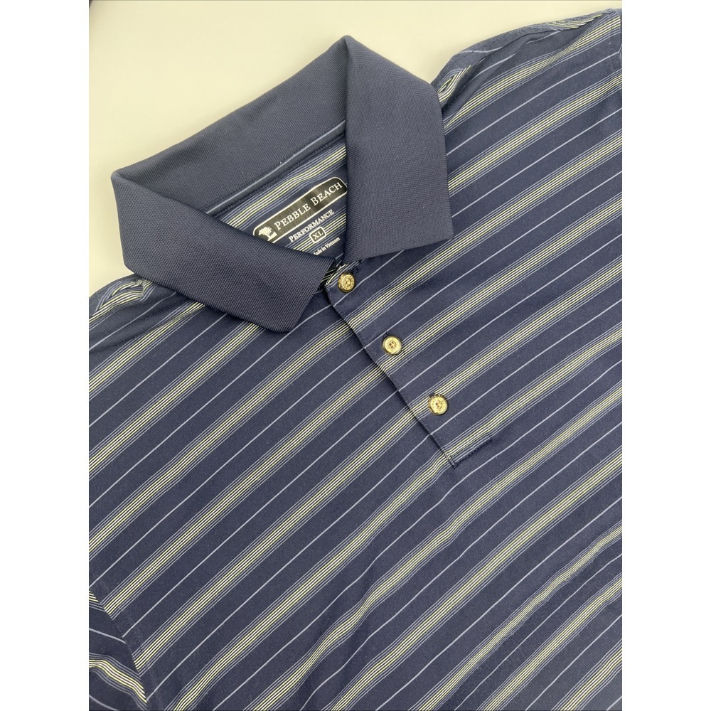 Pebble Beach Performance Mens Navy Blue‎ Polo Size XL